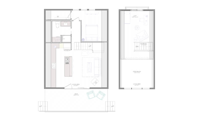 A-frame cabin floorplan