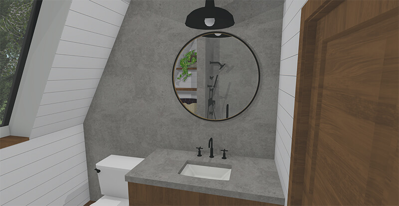 Interior photo of the bathroom vanity